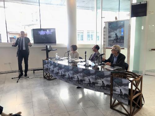 Sergio Bolzonello (Vicepresidente Regione FVG e assessore Attività produttive, Turismo e Cooperazione) alla conferenza stampa di presentazione delle Giornate del Cinema Muto - Pordenone 21/09/2017